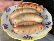 Grilled bratwurst serving suggestion