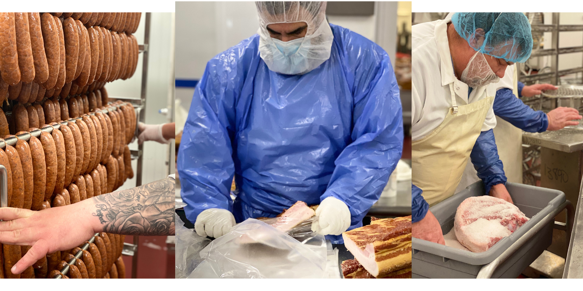 Artisans at Josef’s Artisan Meats preparing meats in production