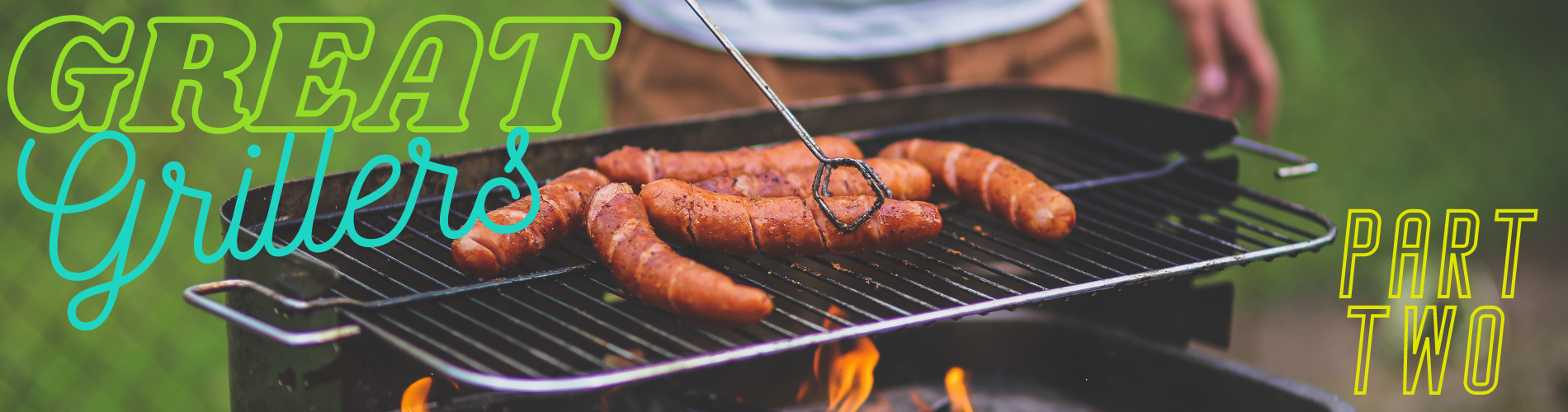 Smoked sausages over coals
