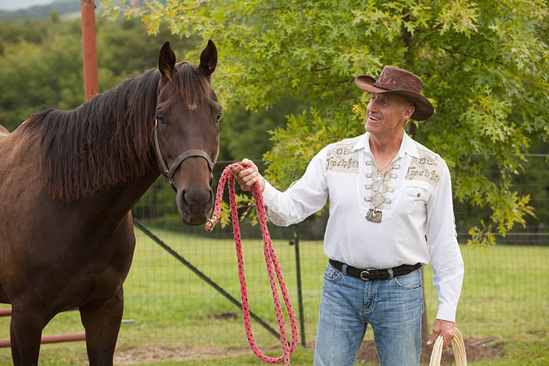 Josef riding a horse