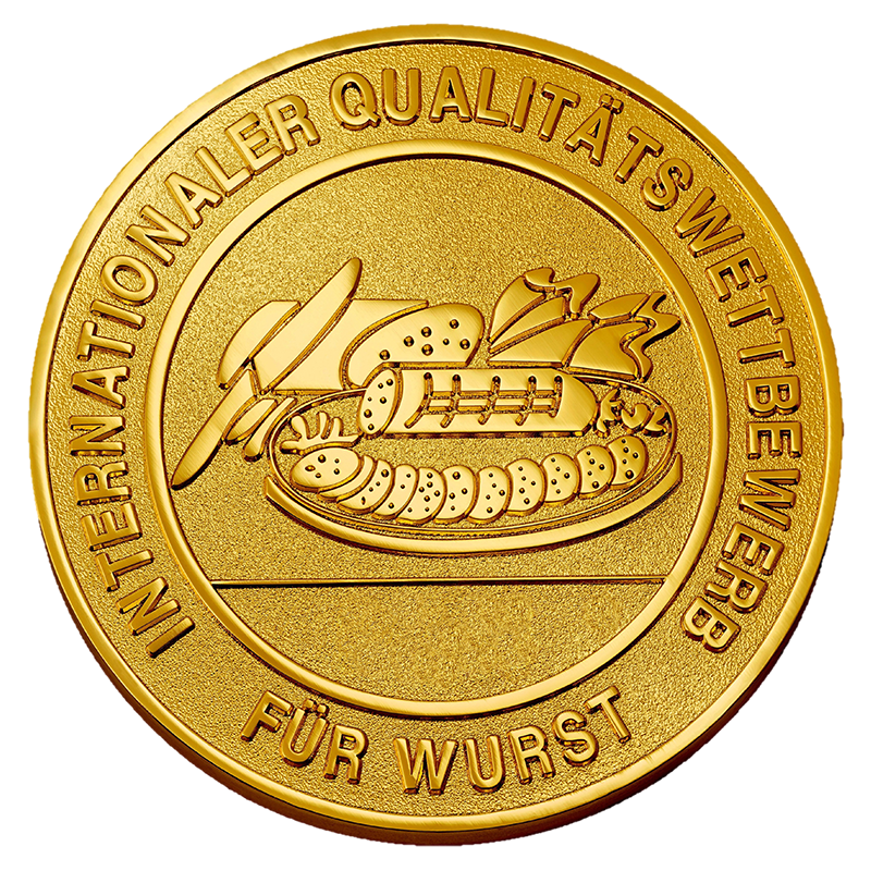 Gold IFFA sausage award medal