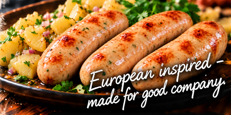 Bratwurst and potato salad. European inspired - made for good company.